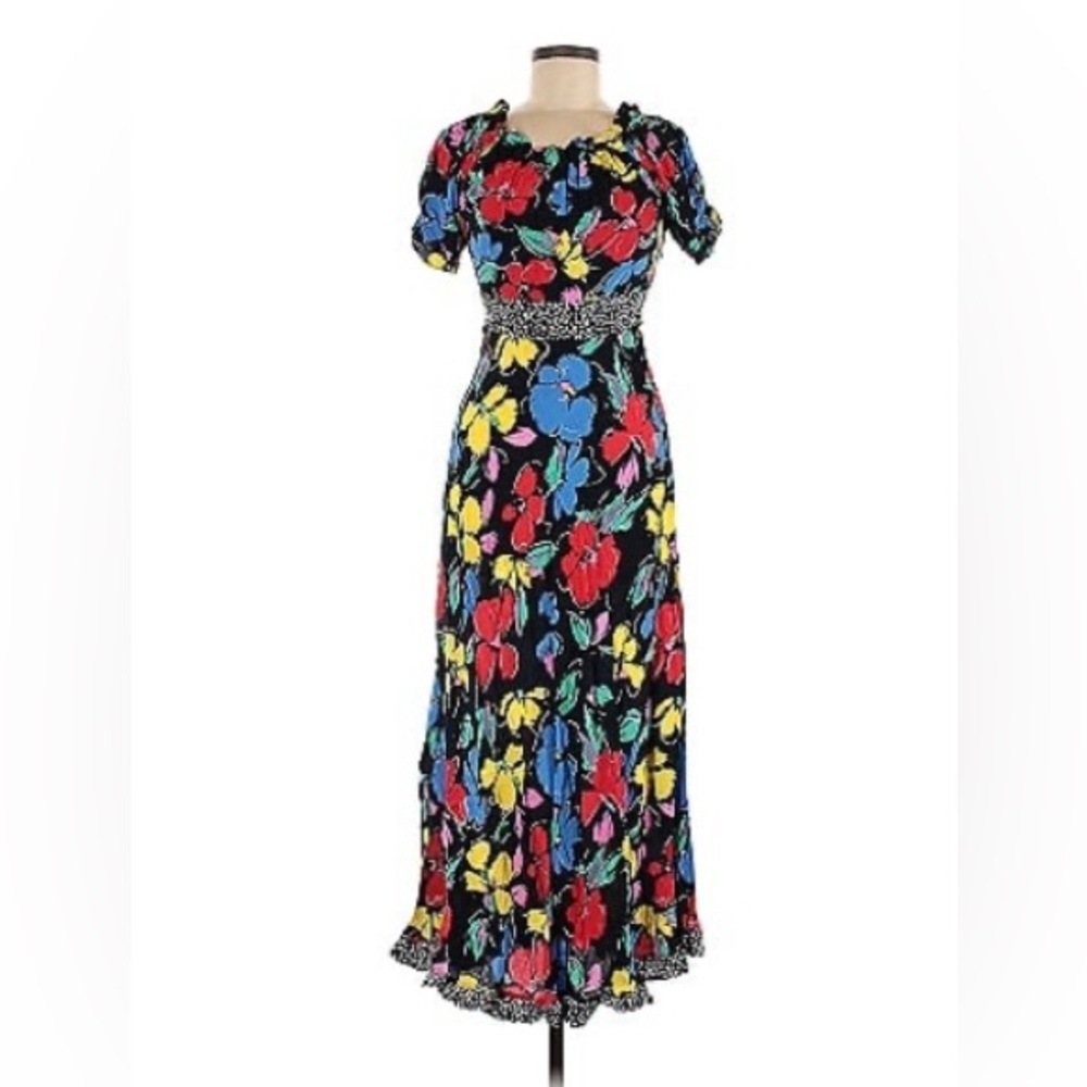 NWT Rixo for Target Black Floral Peasant Cottagecore Style Dress Deadstock - Picture 2 of 5